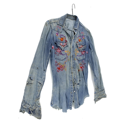 644 - Michael Chapman - embroidered Levi Strauss denim shirt*Embroidered by Michael's partner Andru. Micha... 