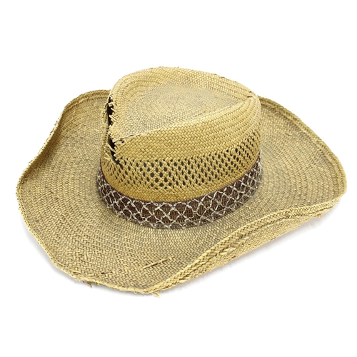 647 - Michael Chapman - 1960s straw hat* Sold with a framed photograph of Michael Chapman wearing the hat ... 