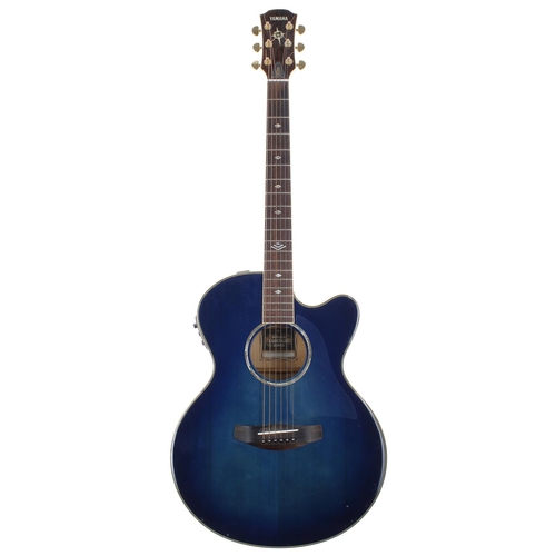 103 - Yamaha Compass Series CPX 900 UM electro-acoustic guitar, made in Taiwan; Body: trans blue finish, s... 