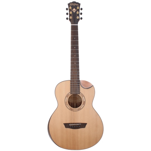 116 - Washburn Mini Grand Auditorium WCGM 15SK acoustic guitar, made in China; Body: natural finish; Neck:... 