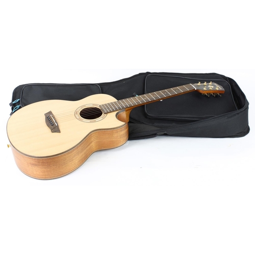 116 - Washburn Mini Grand Auditorium WCGM 15SK acoustic guitar, made in China; Body: natural finish; Neck:... 