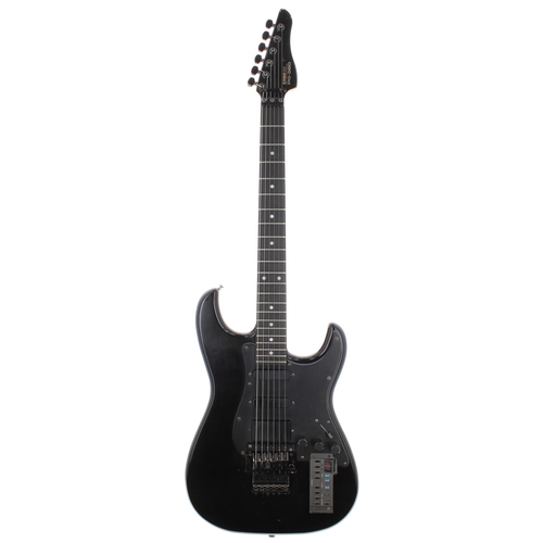 128 - 1980s Casio PG-380 electric guitar, made in Japan, ser. no. Txxxxx3; Body: black finish, dings, scuf... 