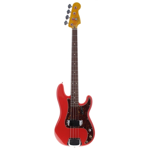 140 - 2009 Squier Precision Bass guitar, crafted in China, ser. no. CGS09xxxx7; Body: Fiesta red finish, a... 