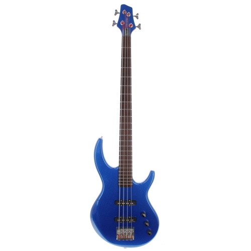 141 - 2011 Overwater Aspiration Standard bass guitar; Body: blue metallic finish, blemish to top edge on t... 