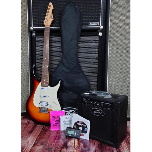 155 - Peavey Raptor Plus EXP electric guitar; together with a Peavey Backstage II practice amplifier (2)... 