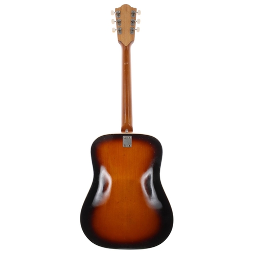 156 - 1960s Framus Texan acoustic guitar, made in Germany; Body: sunburst finish, dings and marks; Neck: a... 