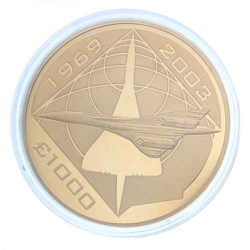 240 - The Alderney 2008 Concorde Gold Kilo proof coin, issue number 2 limited to a maximum of 30 pieces, O... 