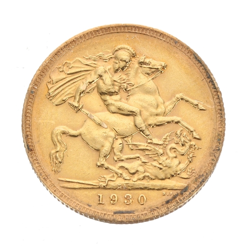 242 - George V 1930 full sovereign coin, 8gm