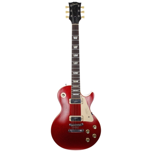 183 - Gibson Les Paul Deluxe electric guitar, made in USA, circa 1972, ser. no. 6xxxx6; Body: red sparkle ... 