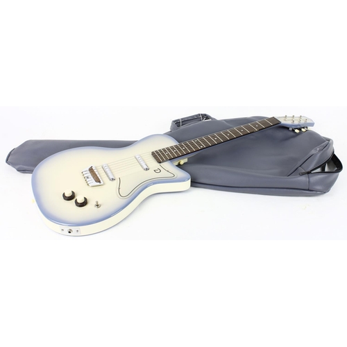 184 - Danelectro '56 electric guitar, made in Korea; Body: blue burst finish; Neck: good; Fretboard: good;... 