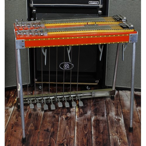 182 - Tallon Custom double ten pedal steel guitar, with eight pedals and four knee levers