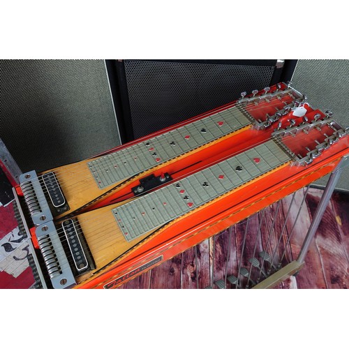 182 - Tallon Custom double ten pedal steel guitar, with eight pedals and four knee levers