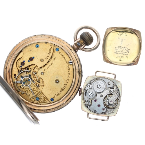 21 - Rolex 9ct cushion cased wire-lug wristwatch, import hallmarks for Glasgow 1927, case serial no. 276x... 