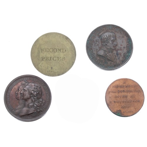 549 - Interesting selection of tokens and medallions to include a Bath Theatre Box token, Bath Penny ... 