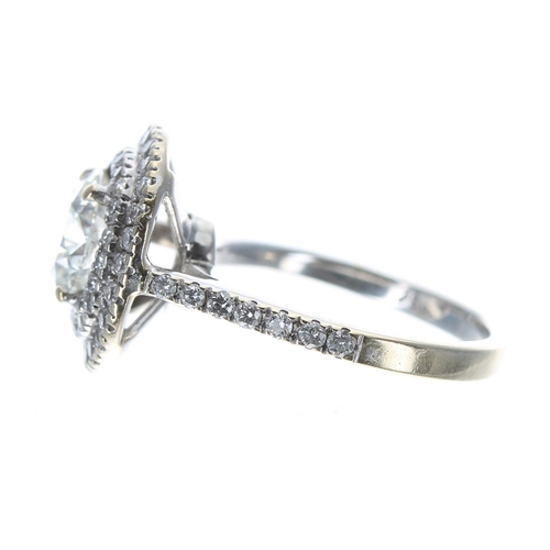 353 - Good 18ct white gold round brilliant-cut diamond ring, the centre diamond 2.00ct approx, clarity I1,... 