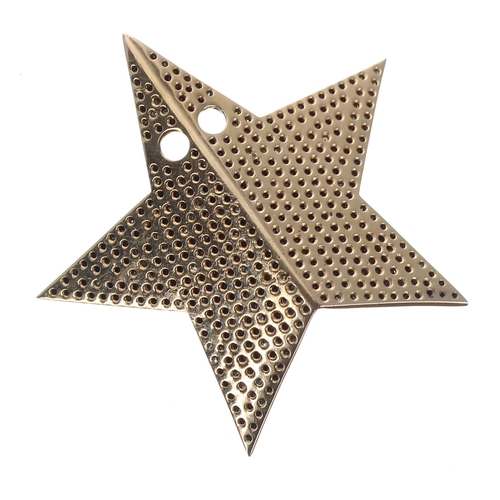 405 - Black treated diamond gold star pendant, 6gm, 38mm wide (329)