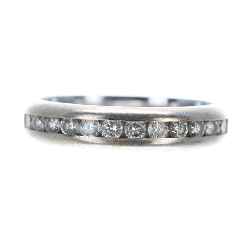 179 - Modern 18ct white gold diamond full eternity ring, estimated 1.00ct approx in total, width 4mm, 3.5m... 