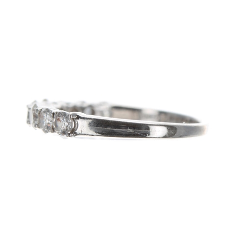 181 - 18ct white gold modern nine stone diamond ring, round brilliant-cuts, estimated 0.50ct approx in tot... 