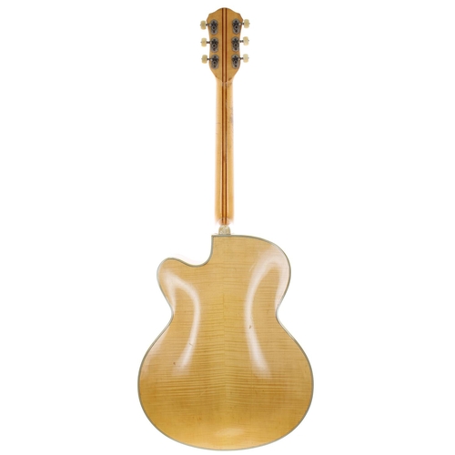 192 - 1960 Hofner President archtop acoustic guitar, made in Germany, ser. no. 7xx5; Body: blonde finished... 