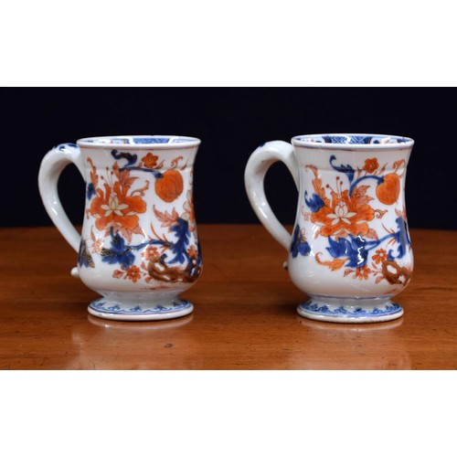 630 - Good pair of Chinese porcelain Imari baluster tankards, decorated with flowers and foliage, with dec... 