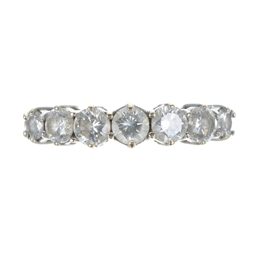 153 - 18ct seven stone diamond half hoop ring, round brilliant-cuts estimated 1.00ct approx in total, widt... 