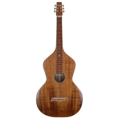 218 - 2006 Celtic Cross Baritone Weissenborn copy acoustic guitar, made in Canada, ser. no. 2x7; Body: koa... 