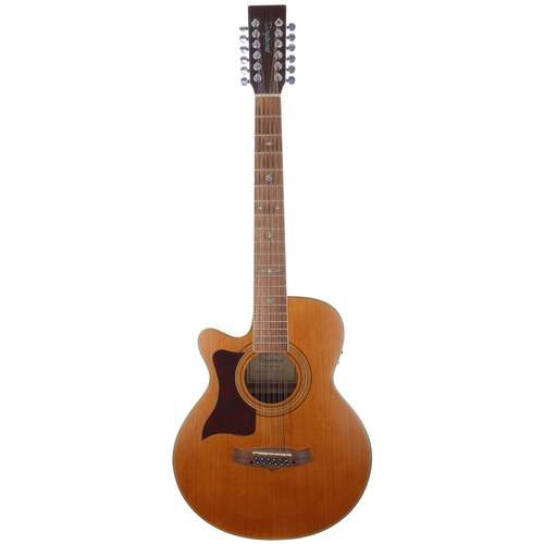 224 - Tanglewood TW145/12 SC-LH left-handed twelve string electro-acoustic guitar; Back and sides: laminat... 