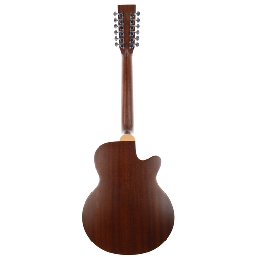 224 - Tanglewood TW145/12 SC-LH left-handed twelve string electro-acoustic guitar; Back and sides: laminat... 