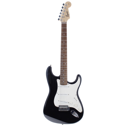 228 - 1990s Squier by Fender Affinity Series Strat electric guitar, made in China, black finish, Ashton gi... 