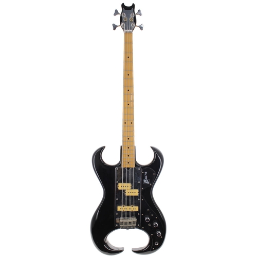 232 - 1980 Burns Scorpion bass guitar, made in England, ser. no. 8xxxx9; Body: black finish, minor dings a... 