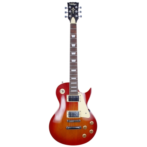 238 - JHS Vintage V100 electric guitar, made in Indonesia; Body: cherry sunburst finish, a few minor surfa... 