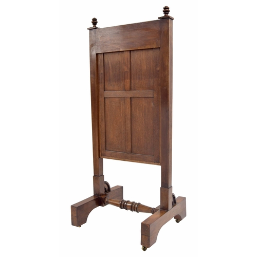 773 - Good 19th century mahogany cheval mirror with sash type height adjustment, on square supports with t... 