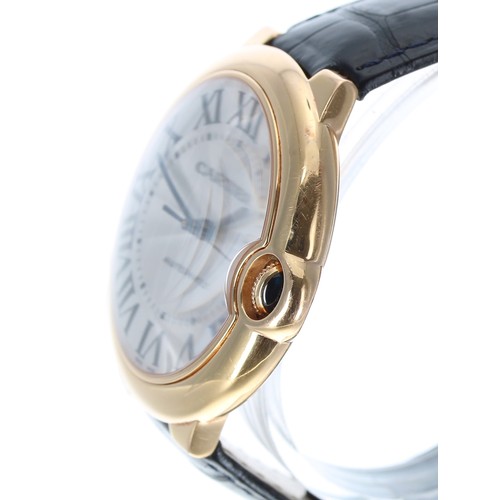 11 - Cartier Ballon Bleu 18ct rose gold automatic gentleman's wristwatch, reference no. 2999, serial no. ... 