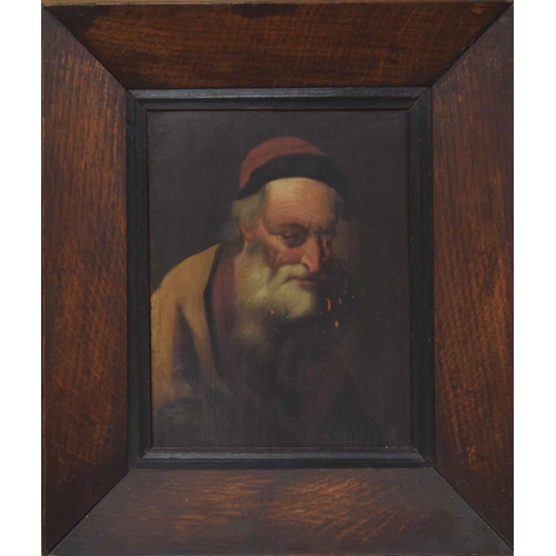 707 - After Jan Lievens (18th/19th century) - Portrait of an elderly bearded gentleman, head and shoulders... 