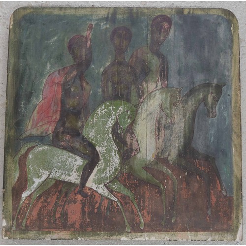 734 - Adam Niemczyc (20th/21st century) - 'Amazonki' three figures on horseback, inscribed with the artist... 