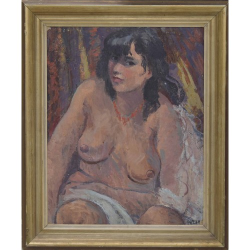 721 - Florence Webb (20th century) - 'Nude', partially draped female, half length, signed Webb also inscri... 