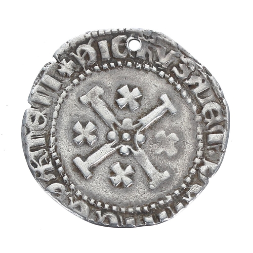 551 - Rare Crusader Kingdom of Cyprus silver 1 gros coin, Janus (1398-1432), 26mm diameter, 4.1gm-* with a... 