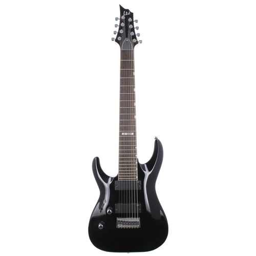 240 - 2012 LTD by ESP H-208 eight string left-handed electric guitar, made in Indonesia; Body: black finis... 