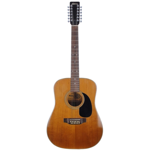 244 - Antoria Folk 627-12 twelve string acoustic guitar; Back and sides: laminated mahogany, scratches and... 