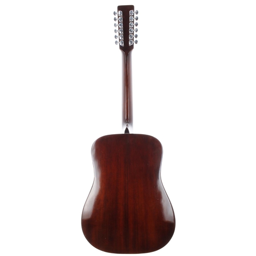 244 - Antoria Folk 627-12 twelve string acoustic guitar; Back and sides: laminated mahogany, scratches and... 