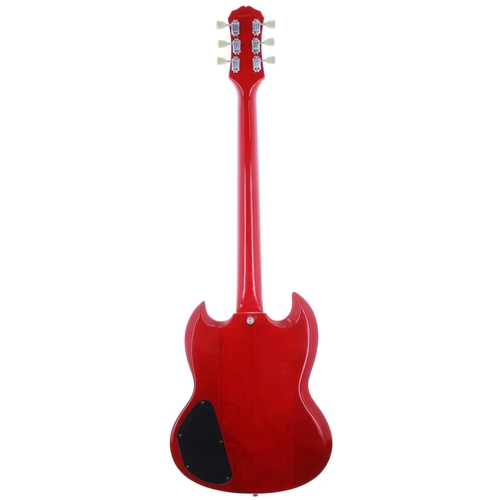 271 - 1997 Epiphone SG electric guitar; Body: red finish; Neck: good, set neck; Fretboard: rosewood; Frets... 