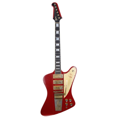 276 - 2008 Gibson Firebird VII electric guitar, made in USA; Body: cardinal red relic refinish; Neck: good... 