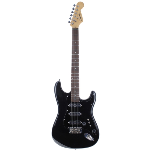 279 - 2003 Squier Strat Adeson pickup prototype electric guitar, black finish, gig bag*This guitar was use... 