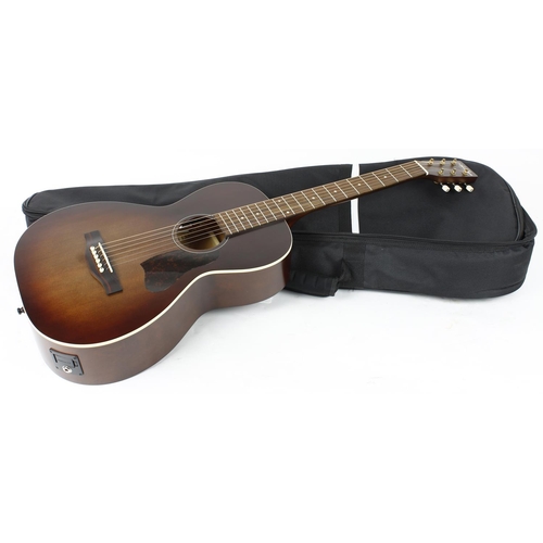 287 - Art & Lutherie Roadhouse Bourbon Burst electro-acoustic guitar, made in Canada; Body: Bourbon Bu... 