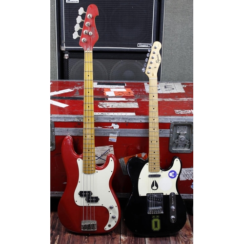 289 - Squier by Fender Affinity Series Tele electric guitar; together with a Hurricane by Rose Morris bass... 