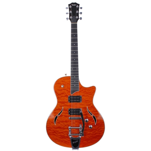 297 - 2010 Taylor T3/B semi-hollow body electric guitar, made in USA, ser. no. 1xxxxxxx5; Body: orange qui... 