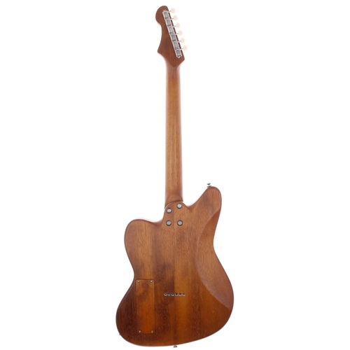 307 - Custom made JM Style electric guitar comprising two piece body and neck made from recycled wood, bel... 