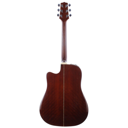 313 - Takamine G Series EG-332C electro-acoustic guitar; Back and sides: laminated mahogany, surface scrat... 