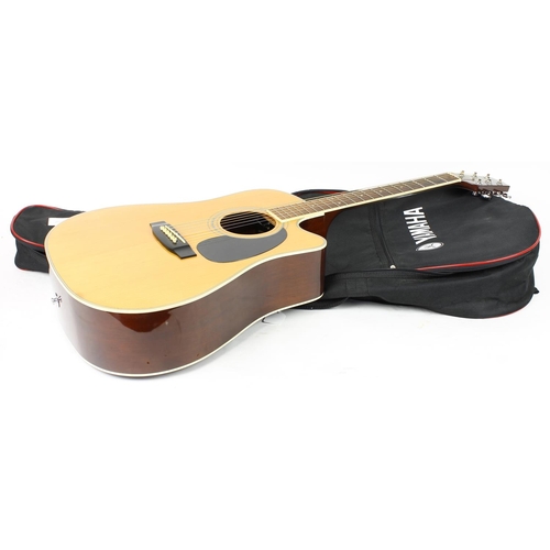 313 - Takamine G Series EG-332C electro-acoustic guitar; Back and sides: laminated mahogany, surface scrat... 