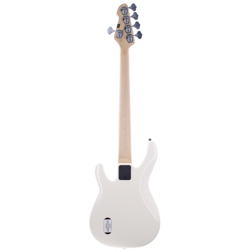 318 - Peavey Forum five string bass guitar, made in USA, ser. no. 08xxxxx6; Body: white finish; Neck: mapl... 